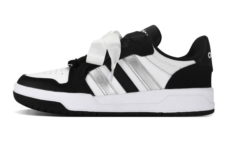 Adidas Neo Entrap Slip Resistant, Abrasion Resistant, Lightweight Low top Skateboard Shoes Unisex Black White Silver