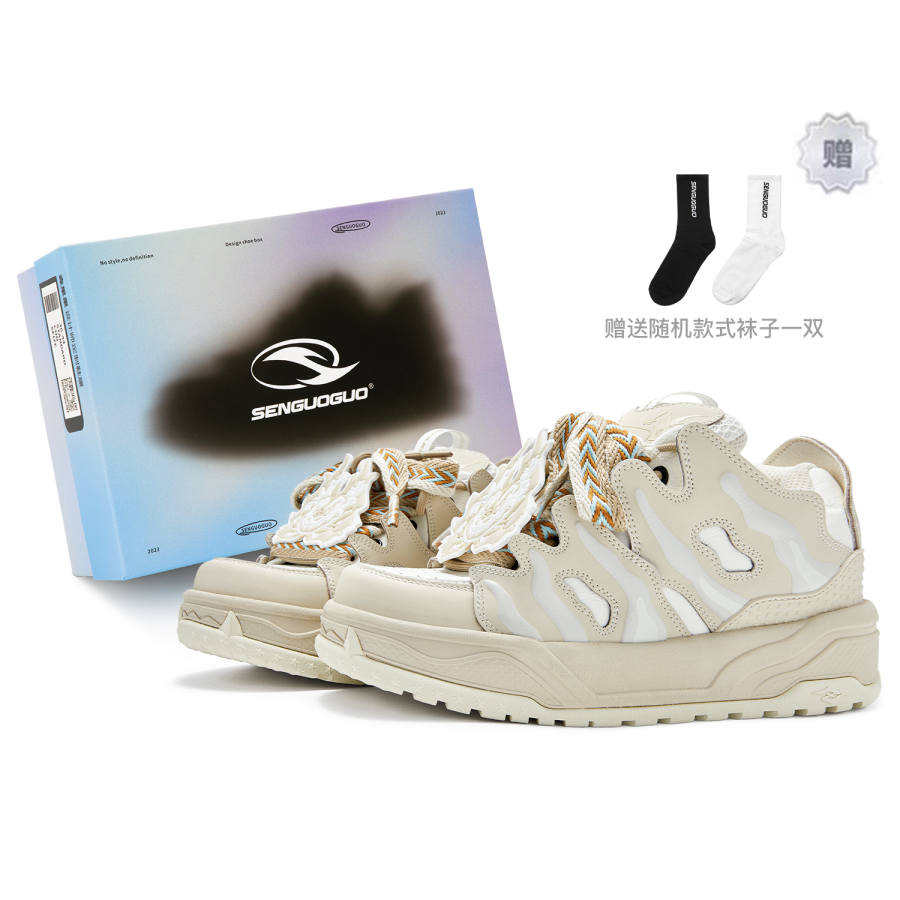 SENGUOGUO Year Of The Dragon Limited Edition Low top Skateboard Shoes Unisex Beige