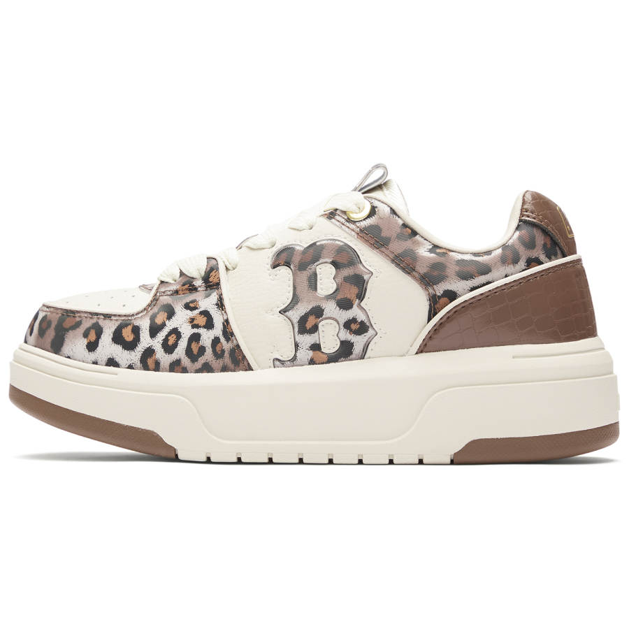 MLB Chunky Liner Slip Resistant Abrasion Resistant Low top Skateboard Shoes Unisex White Brown