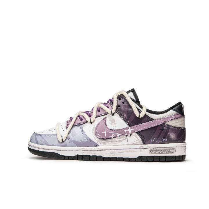 Nike Nike Dunk Slip Resistant Abrasion Resistant Low top Skateboard Shoes Unisex Purple White
