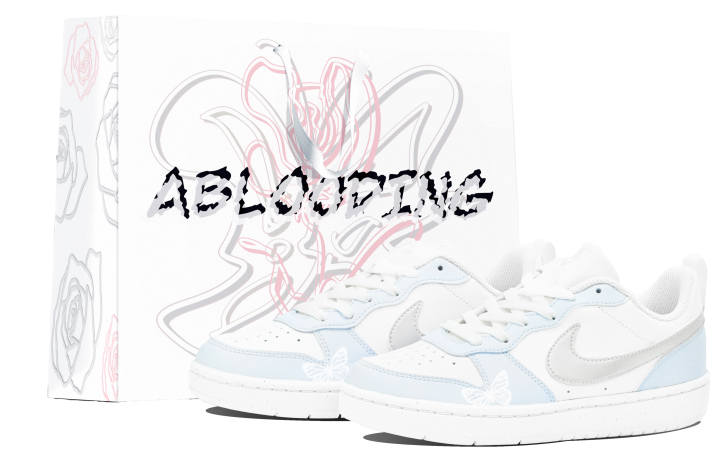 Nike Nike Court Borough Low top Skateboard Shoes GS White Blue