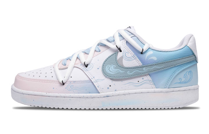 Nike Nike Court Vision 1 Tide Slip Resistant Low top Skateboard Shoes Men's Blue White Pink