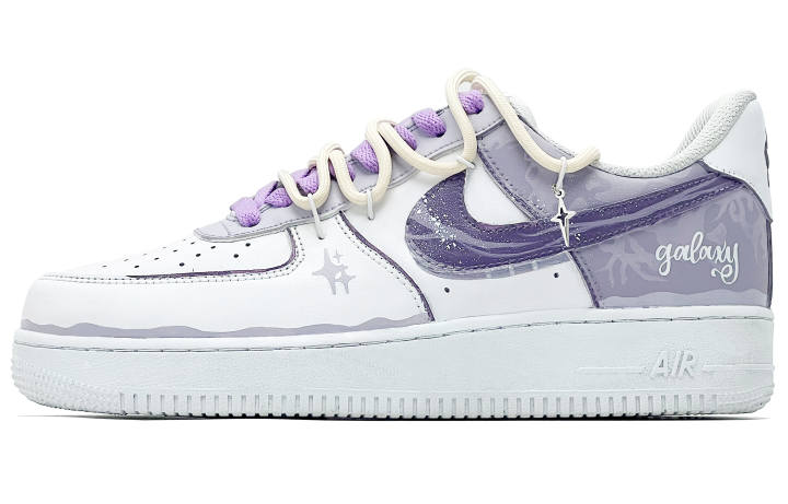 Nike Nike Air Force 1 Abrasion Resistant Low top Skateboard Shoes Men's White Purple