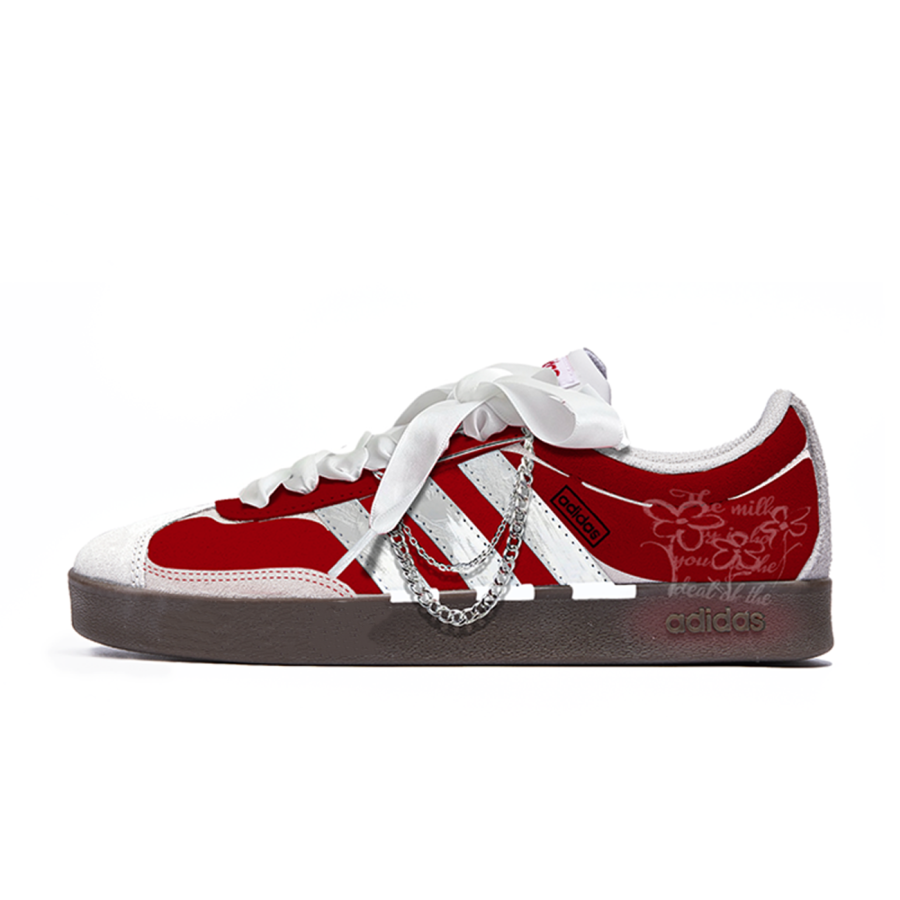 Adidas Neo VL Court Lifestyle Skateboard Shoes Unisex Low Top Red/Gray