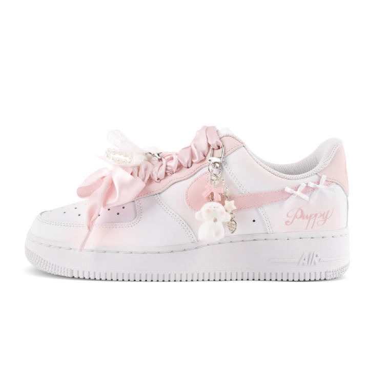 Nike Nike Air Force 1 Leather Abrasion Resistant Lightweight Wear resistant And Lightweight Low top Skateboard Shoes Women's