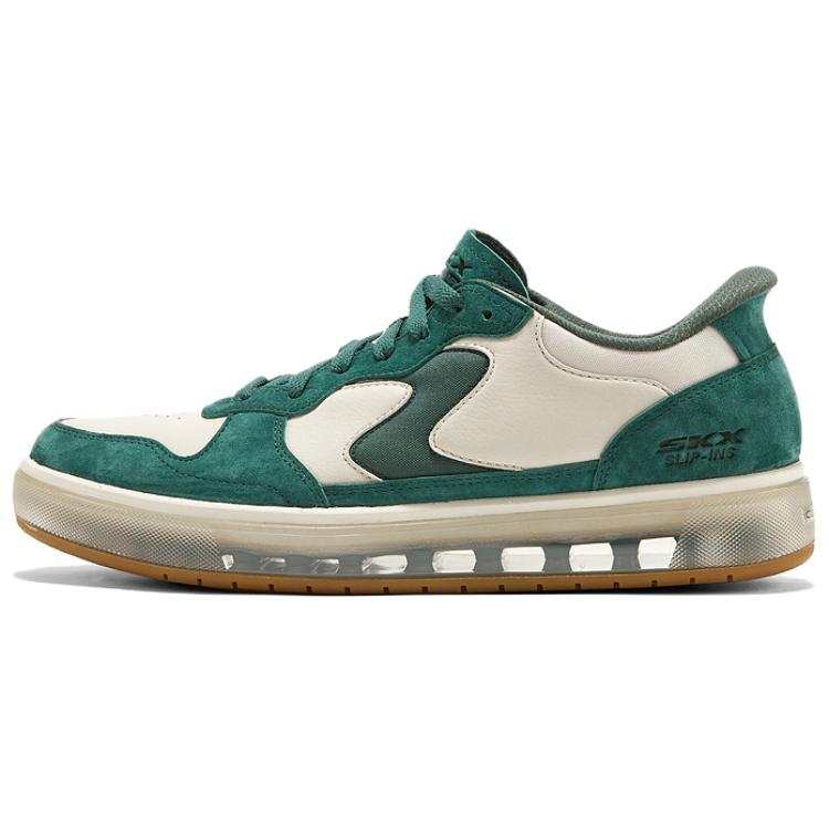 Skechers Casual Abrasion Resistant Breathable Abrasion Resistant Breathable Low top Skateboard Shoes Men's White Green