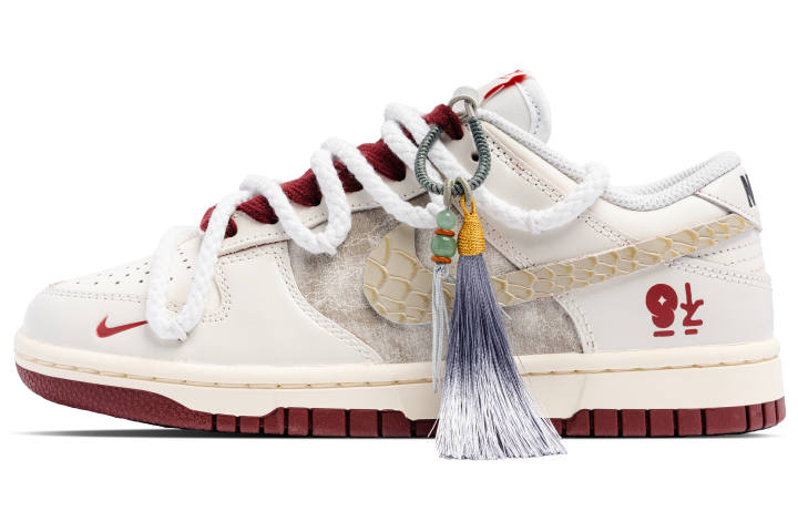 Nike Nike Dunk Blessing Ruyi CNY Slip Resistant Abrasion Resistant Low top Skateboard Shoes Women's Ivory