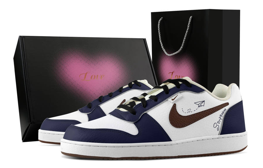 Nike Nike EBERNON Kite Journey, Heart Box Abrasion Resistant Low top Skateboard Shoes Men's Dark Blue