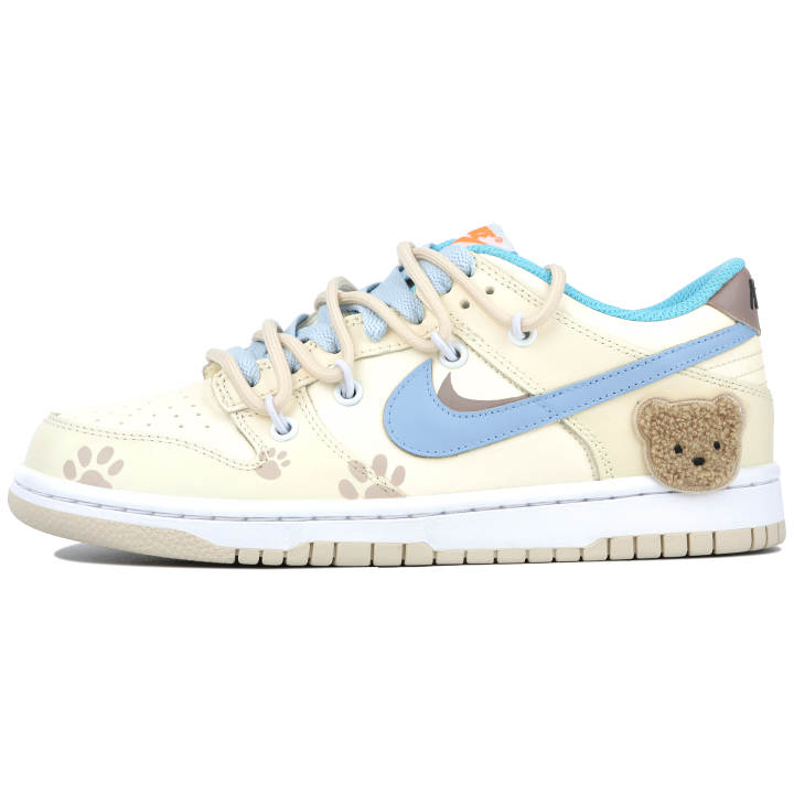 Nike Nike Dunk Low Bear Pudding Slip Resistant Abrasion Resistant Low top Skateboard Shoes Women's Blue Yellow