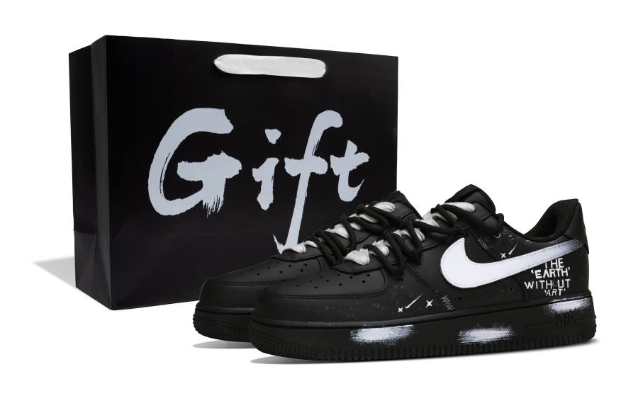 Nike Nike Air Force 1 Black Water Abrasion Resistant Abrasion Resistant Low top Skateboard Shoes Unisex Black White