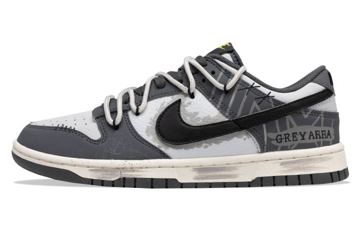 Nike Nike Dunk Field Abrasion Resistant Breathable Low top Skateboard Shoes Men's White Gray
