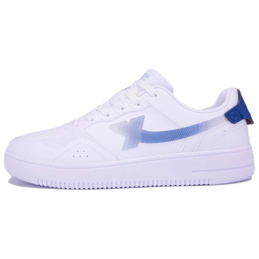 XTEP Cushioning Abrasion Resistant Cushioning, Wear Resistant Low top Skateboard Shoes Men's White Blue