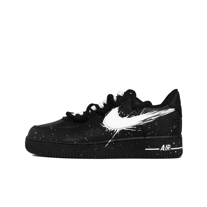Nike Nike Air Force 1 Slip Resistant Abrasion Resistant Low top Skateboard Shoes Unisex Black White