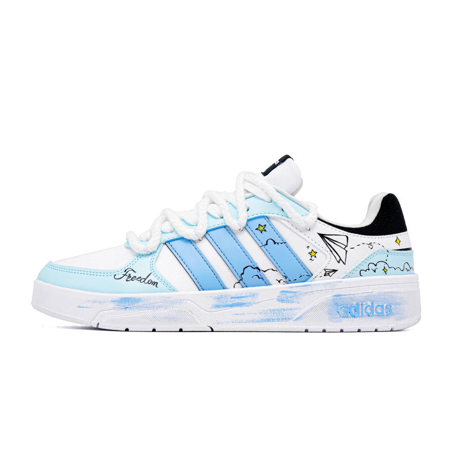 Adidas Neo Courtbeat Maris Sal Bubbles Cushioning, Wear Resistant Low top Skateboard Shoes Unisex Blue White