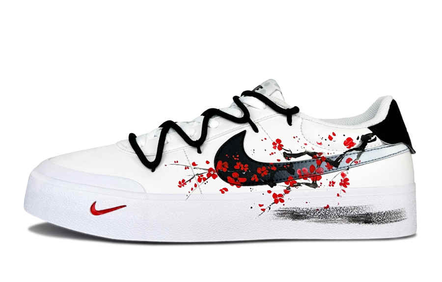 Nike Nike Court Shot Plum Trail Abrasion Resistant Low top Skateboard Shoes Unisex Ink wash