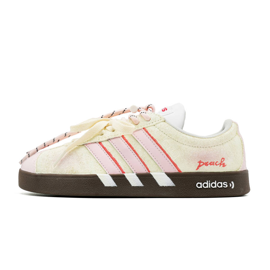 Adidas Adidas VL COURT 2.0 Lifestyle Peach Pink Stroll Abrasion Resistant Low top Skateboard Shoes Unisex Pink