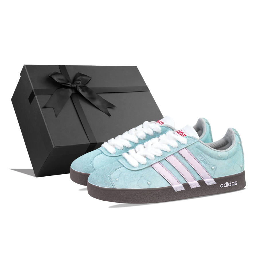 Adidas Adidas VL COURT 2.0 Suede Wear resistant And Lightweight Low top Skateboard Shoes Women's Blue Pink