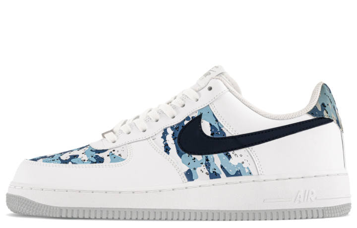 Nike Nike Air Force 1 NikeAF1 Leather Height Increasing Height Increasing Low top Skateboard Shoes Men's Blue White