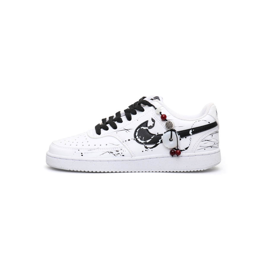 Nike Nike Court Vision 1 Slip Resistant Abrasion Resistant Low top Skateboard Shoes Men's Black White