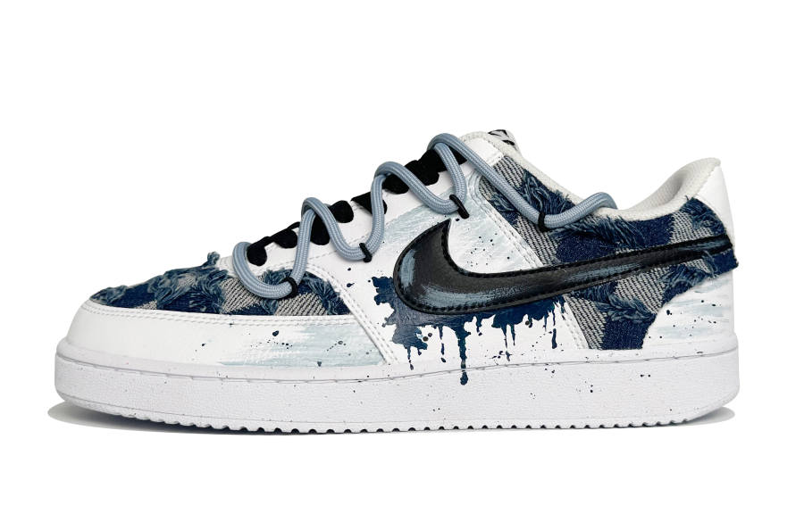 Nike Nike Court Vision 1 Cerulean Sea Abrasion Resistant Low top Skateboard Shoes Men's Blue White