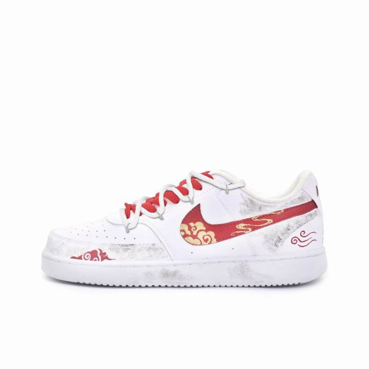 Nike Nike Court Vision Lightweight And Breathable Low top Skateboard Shoes Men's Red