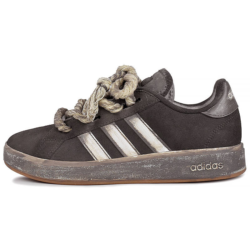 Adidas Adidas Grand Court Base 00s Abrasion Resistant Low top Skateboard Shoes Unisex Dark Brown
