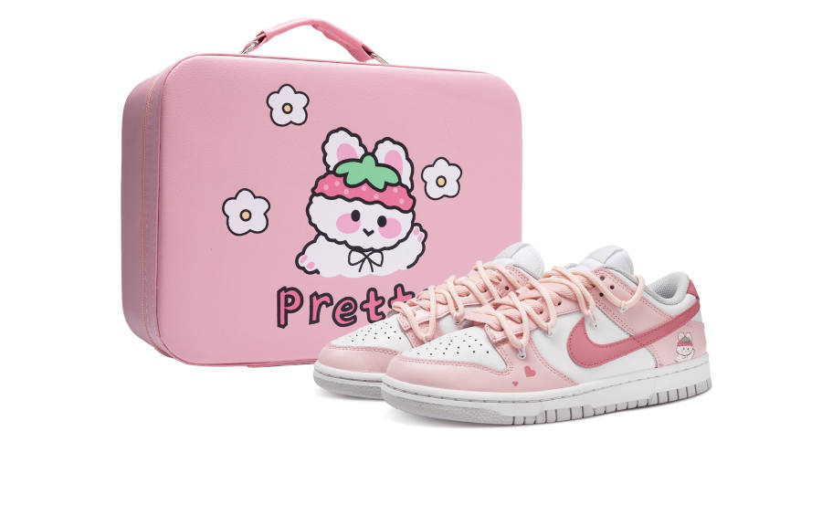 Nike Nike Dunk Tiger Party Slip Resistant Abrasion Resistant Low top Skateboard Shoes Women's Pink White