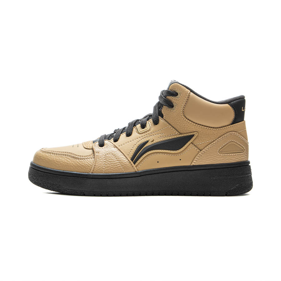 Li-Ning Li Ning Tianji HI Slip Resistant Cushioning Abrasion Resistant Mid top Skateboard Shoes Men's Brown