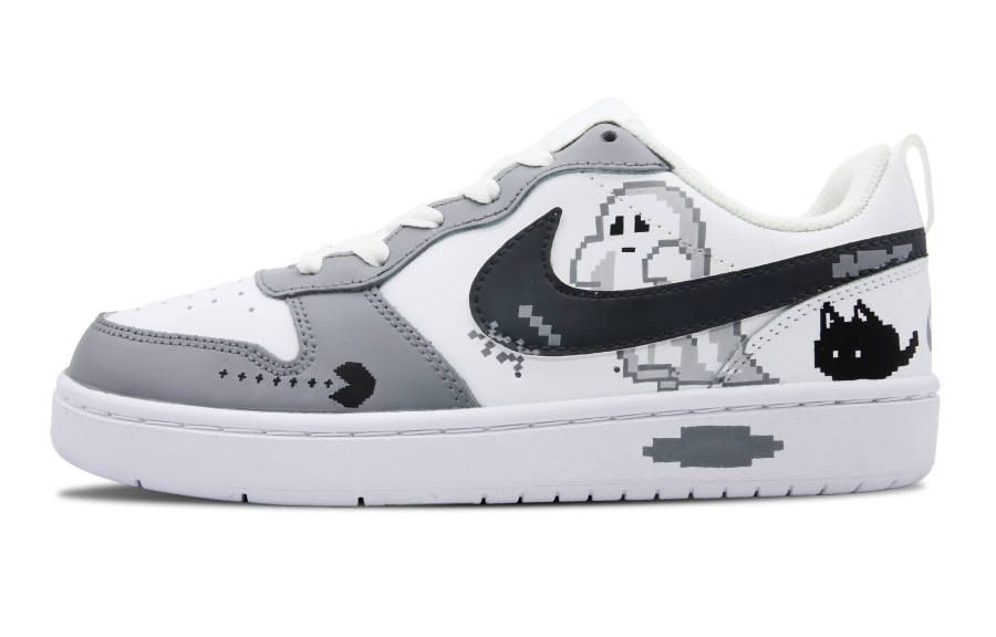 Nike Nike Court Borough Leather Low top Skateboard Shoes GS Black White Gray