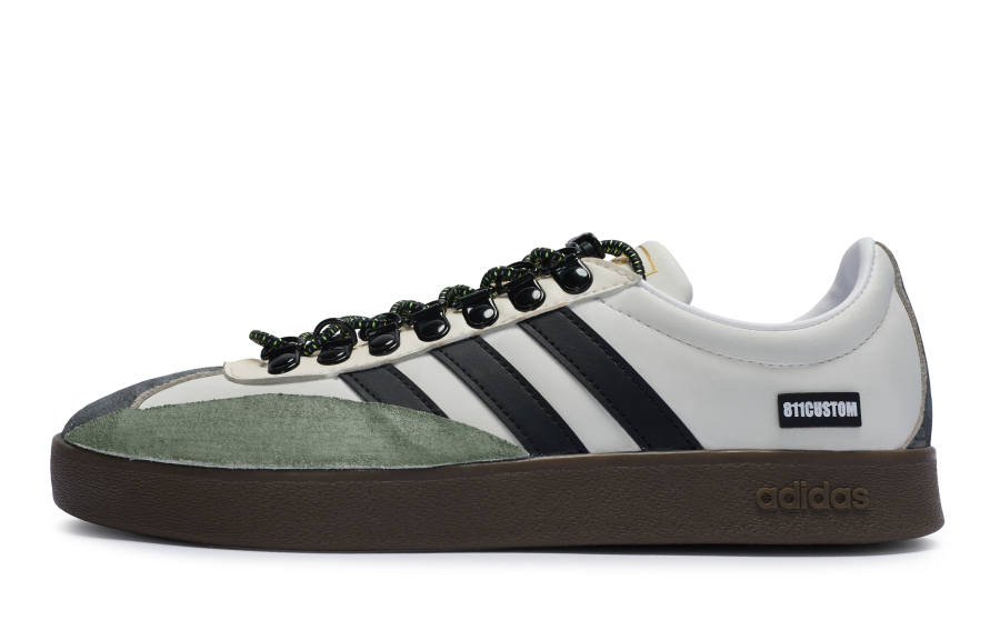 Adidas Neo Vl Court 811 Manufacturing, Matcha Time Machine Low top Skateboard Shoes Unisex Green White Black Gray