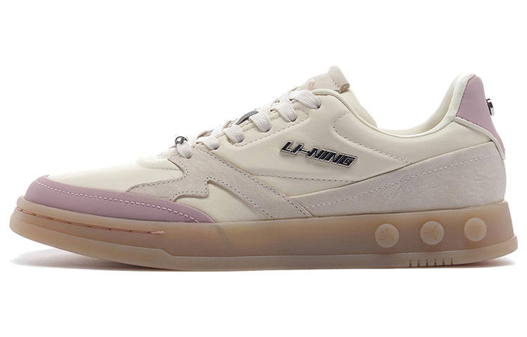 LI-NING 1990 LI NING 1990 Classic Collection Skateboard Shoes Women's Low Top Light Antique Yellow/Light Mauve Purple