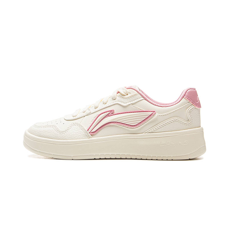 Li-Ning Li Ning Sycee Trendy Lightweight And Breathable Low top Skateboard Shoes Women's Beige Pink