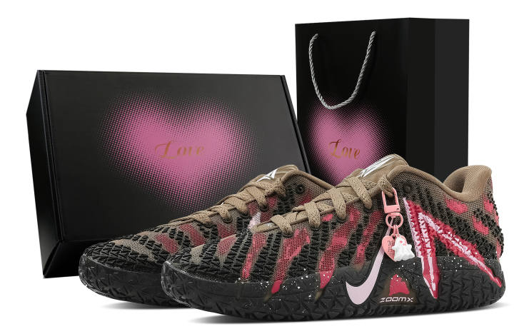 Nike Nike Ja Morant 3 Rose Shadow, Heart Box Abrasion Resistant Low top Basketball Shoes Men's Black Pink