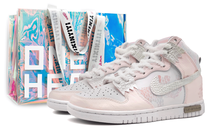 Nike Nike Dunk High top Skateboard Shoes Unisex Pink White