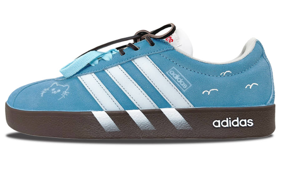 Adidas Adidas VL COURT 2.0 Abrasion Resistant Low top Skateboard Shoes Unisex Blue