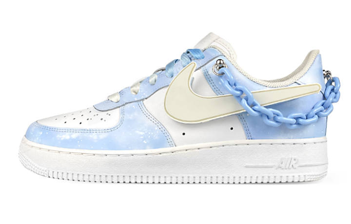 Nike Nike Air Force 1 Low top Skateboard Shoes GS White Blue