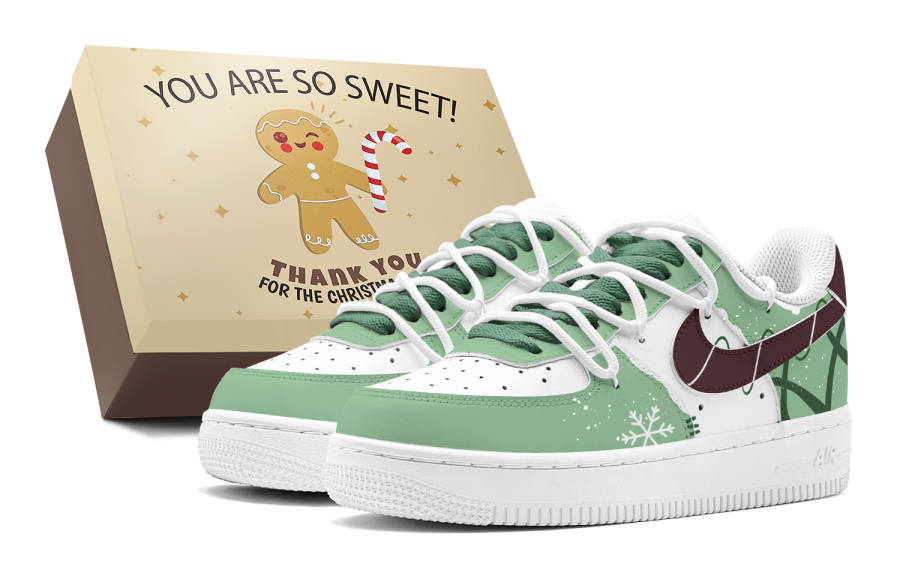 Nike Nike Air Force 1 Couple's, Matcha Icing Sugar, Snowflake, Ambient, Active Color Block Low top Skateboard Shoes Unisex