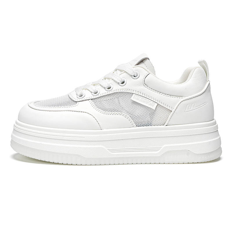 Warrior Lightweight Breathable Height Increasing Low top Skateboard Shoes Women's White