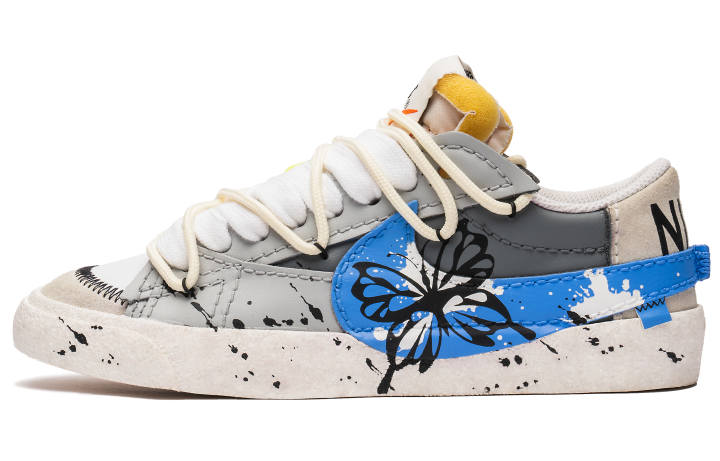 Nike Nike Blazer Low '77 Jumbo Low top Skateboard Shoes Men's Gray Blue