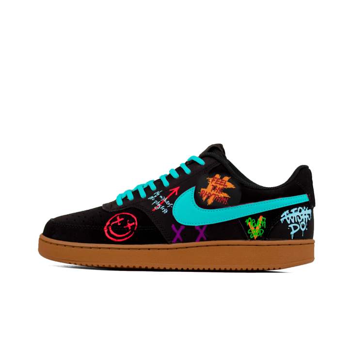 Nike Nike Court Vision 1 Abrasion Resistant Breathable Low top Skateboard Shoes Men's Black