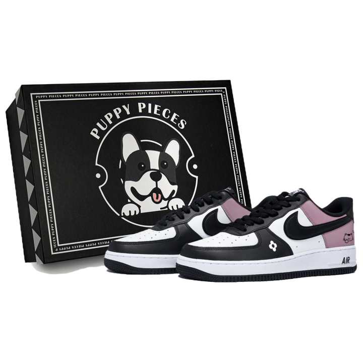 Nike Nike Air Force 1 Puppy Fragment, Special Shoe Box Low top Skateboard Shoes Unisex White