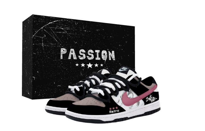 Nike Nike Dunk Smile Huichao Low top Skateboard Shoes Unisex Black Pink Umber