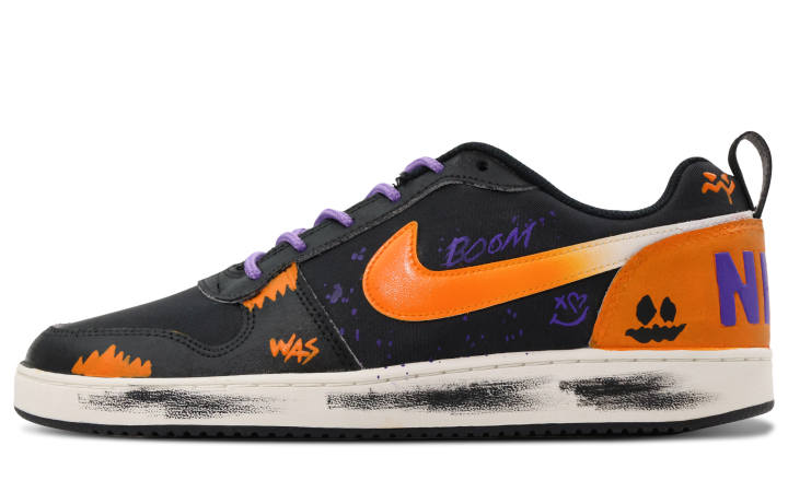 Nike Nike Court Borough Abrasion Resistant Low top Skateboard Shoes Men's Black Orange