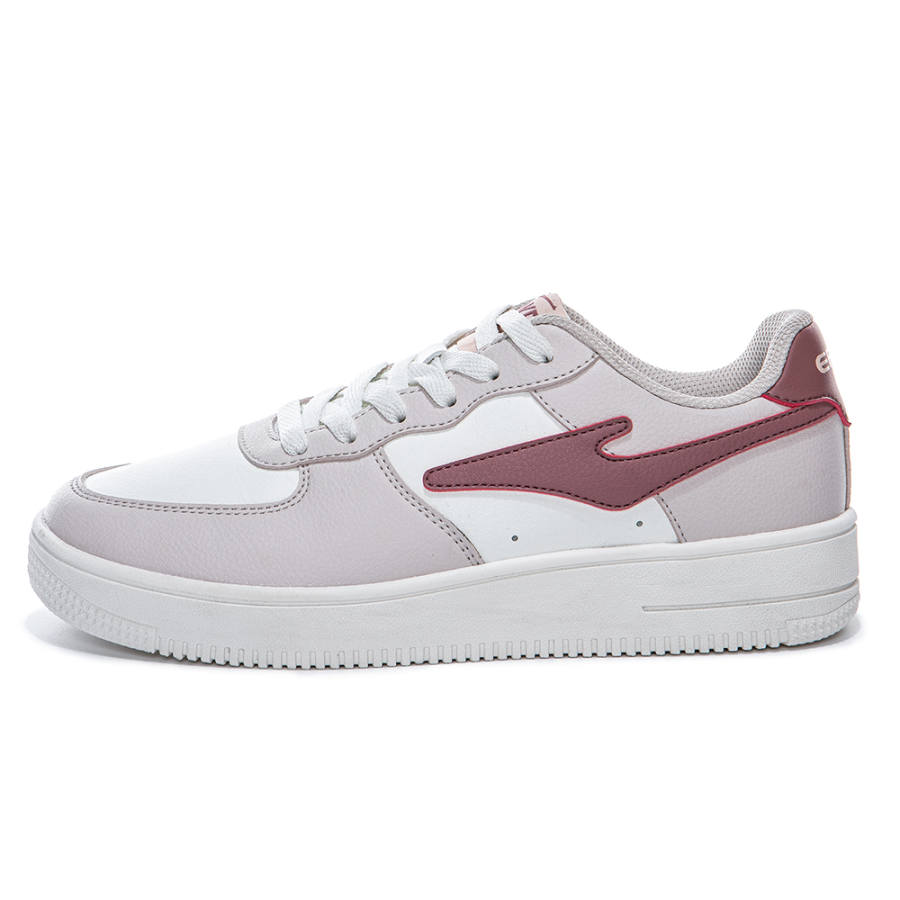 Erke Waterproof Abrasion Resistant Height Increasing Low top Skateboard Shoes Women's White Pink