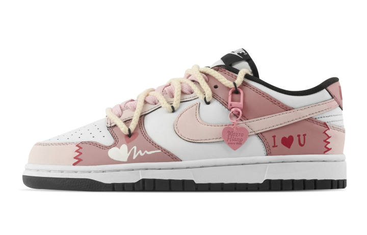 Nike Nike Dunk Simple Love Pink Book Slip Resistant Abrasion Resistant Low top Skateboard Shoes Unisex