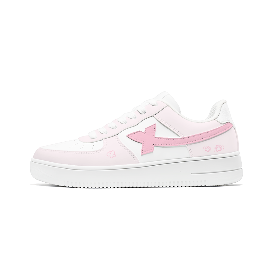 XTEP Air Force 1 Slip Resistant Cushioning Breathable Low top Skateboard Shoes Unisex White Pink