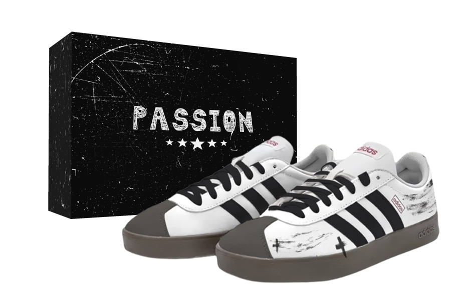 Adidas Adidas VL COURT 2.0 Black Logo Old Order Box Abrasion Resistant Lightweight Wear resistant And Lightweight Low top