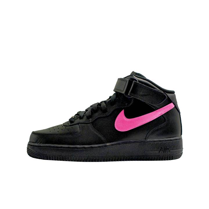 Nike Nike Air Force 1 Abrasion Resistant Height Increasing High top Skateboard Shoes Unisex Black Pink