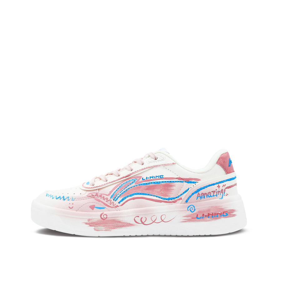 Li-Ning Li Ning Sourdough Slip Resistant, Abrasion Resistant, Breathable Low top Skateboard Shoes Women's Pink