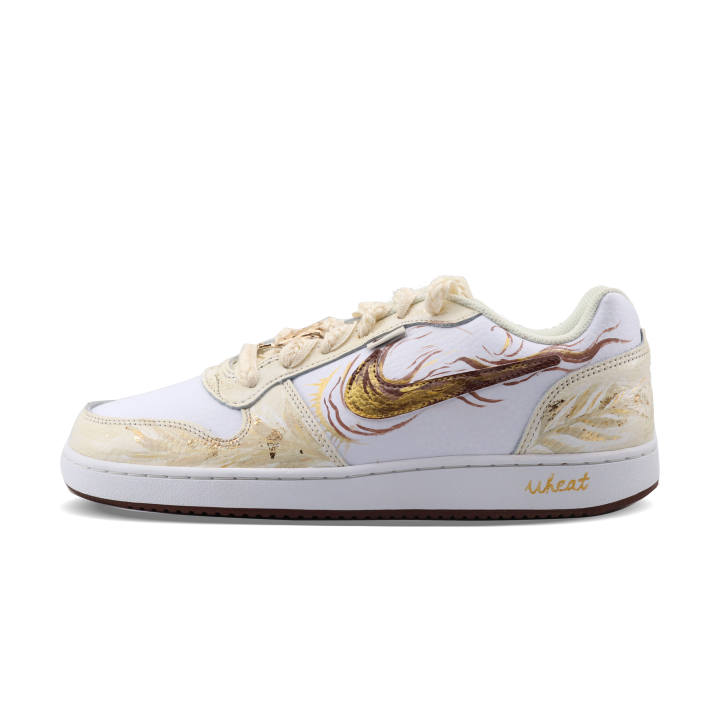 Nike Nike EBERNON Wheat Wave Gilded Abrasion Resistant Low top Skateboard Shoes Men's White Gold